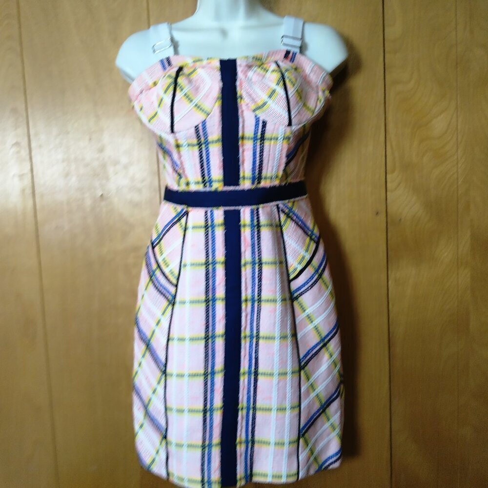Rebecca Minkoff  Clara Tweed Sheath Sleeveless Dress Classic Career Size 2 Plaid